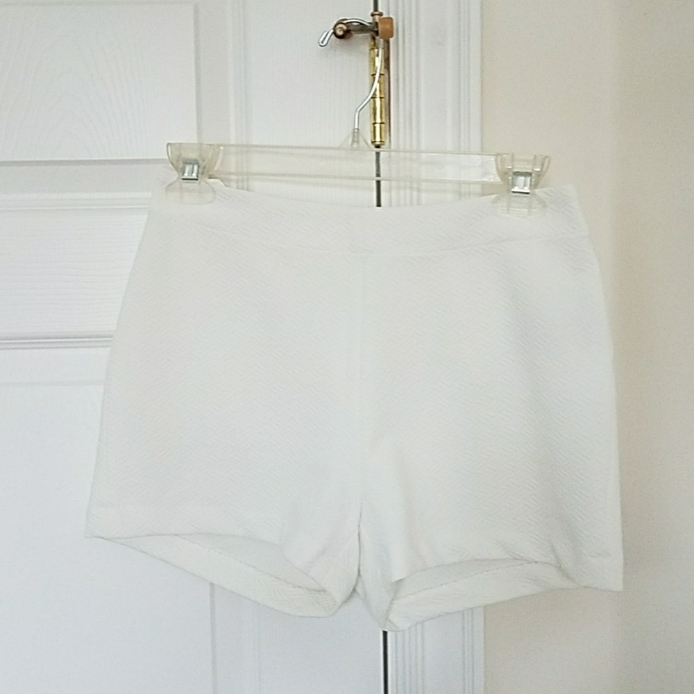 High waisted white shorts